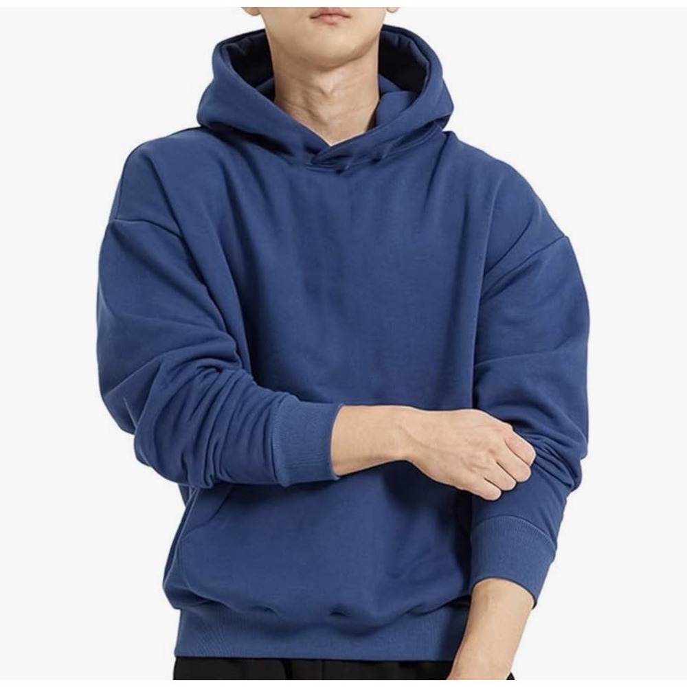 CASEI Men's Hoodie Sweatshirt Navy Blue  Loose Fit Size XL